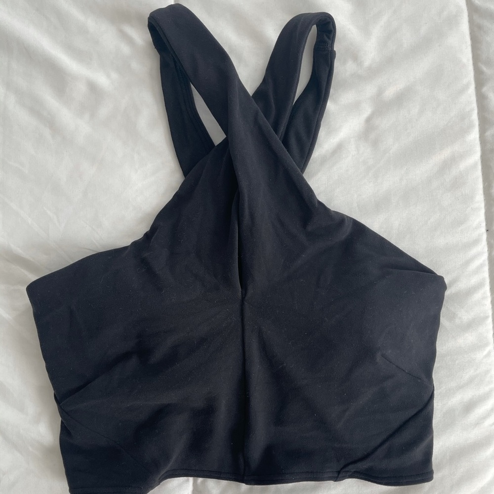 Black longline yoga sports bra size 4